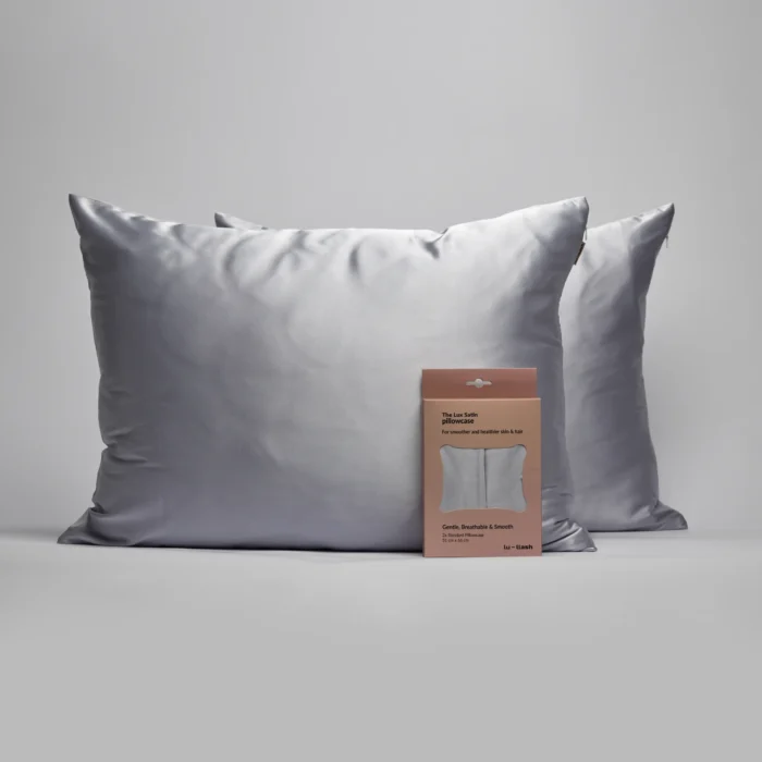 Satin Pillowcase Silver Grey 2x